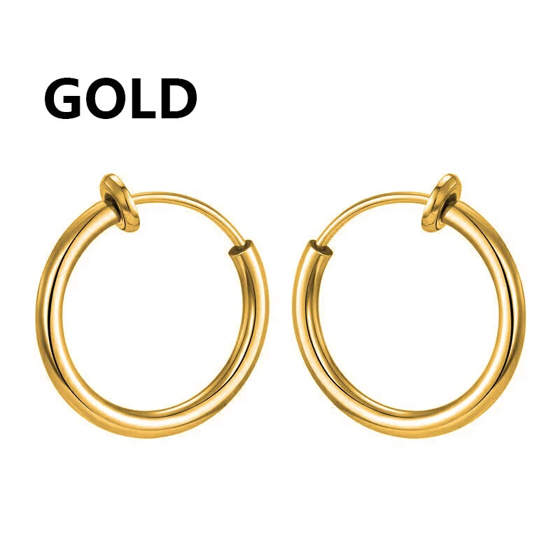 1/16 Pairs Magnetic Stud Earrings Men Stainless Steel Non-Piercing Cross Dangle Hoop alternate view