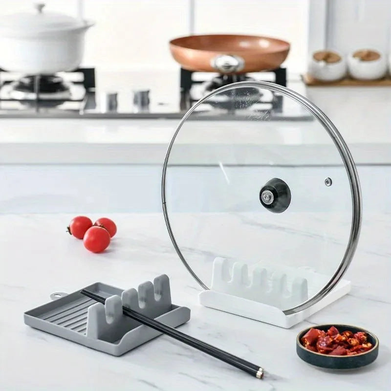 Plastic Spoon Rest with Chopstick Slot | Kitchen Counter Organizer lifestyle view