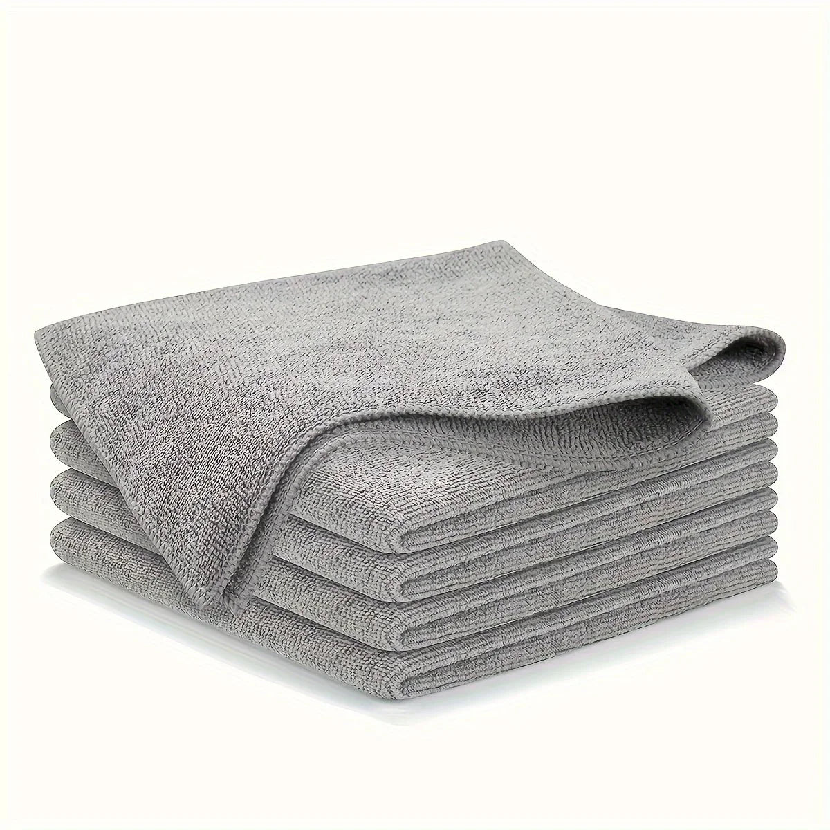 5/10/20pcs Kitchen Towel Ultra-fine Fiber Light Gray Cleaning Cloth Set Absorbent Soft detail view