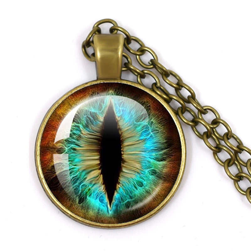 Fashion Evil Eye Pendant Necklace | Trendy Glass Cabochon Jewelry Gift detail view