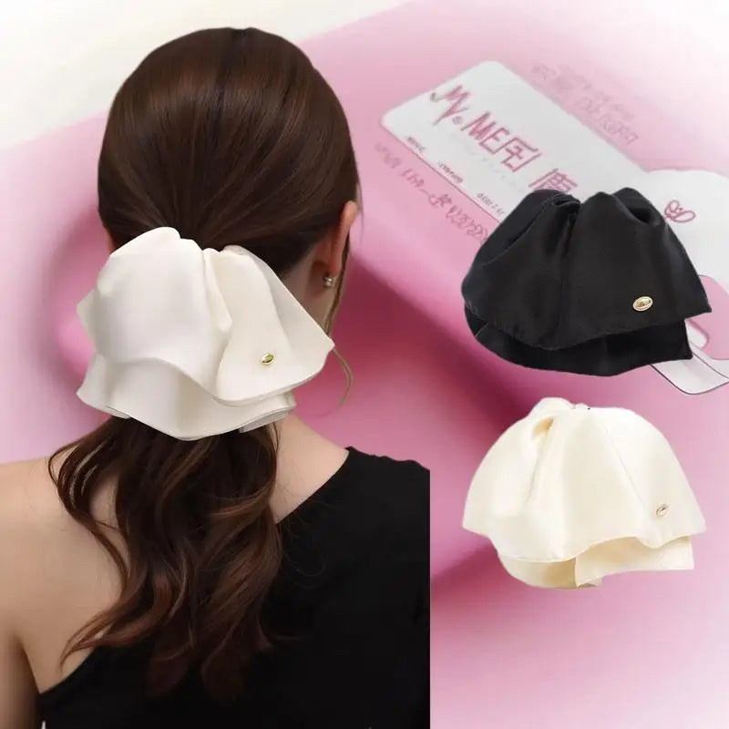 [E] Bow Hair Claw Clip Solid Color Black White Hair Shark Grab Clip Hair Style Tools Hair Accessories For Women Girl