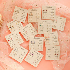 S925 Silver Needle Stud Earrings Set alternate view