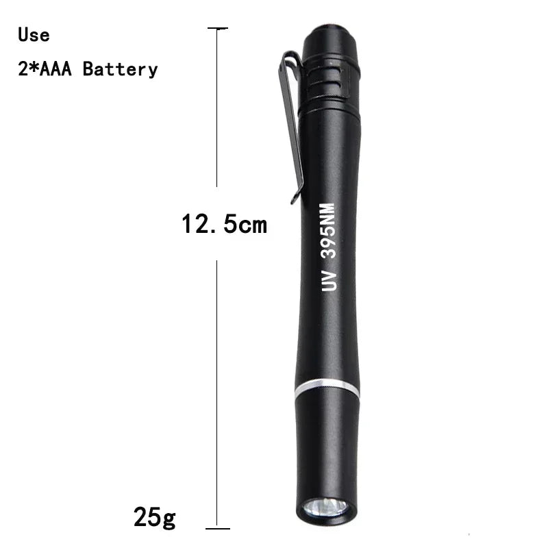 Mini UV Flashlight 365nm 380nm 395nm | Black Light Ultraviolet Lamp Torch alternate view