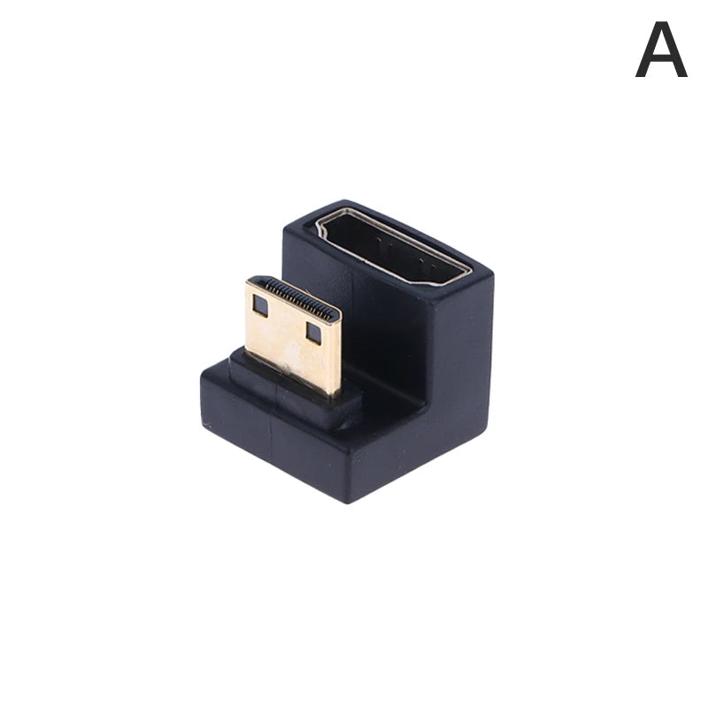 **1PC HDMI-Compatible Adapter 360 Degree Angled U-shaped L Converter Mini HD Male to alternate view