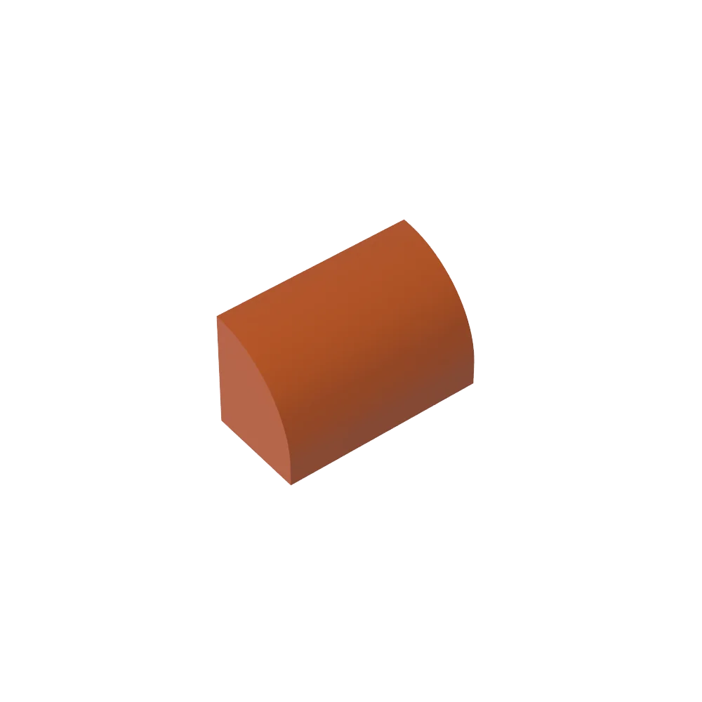 Gobricks GDS-M063 Curved Brick 1 x 2 x 1 No Studs | Compatible Building Block additional angle