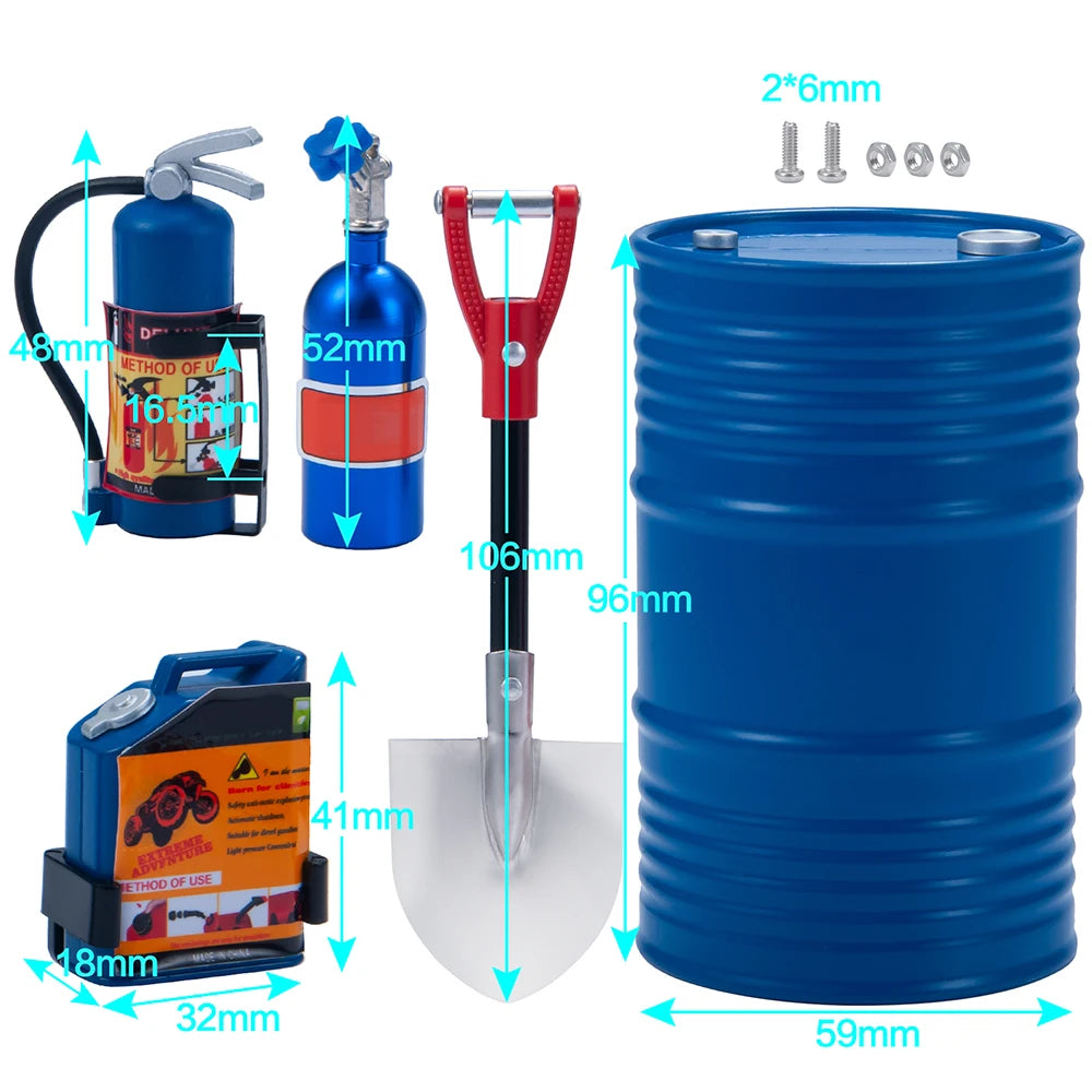 1:10 Scale Accessories Simulated Decoration Tools Shovel Fire-Extinguisher Oil Drum f alternate view