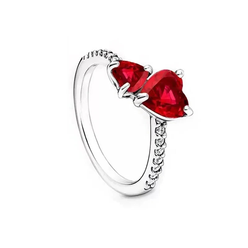 Hot selling new 925 sterling silver mini Snoopy Christmas pink diamond love orchid ring detail view
