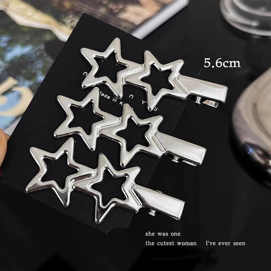 Women Metal Y2K Hair Clips Exquisite Duckbill Clip Girls Hairpins Side Bangs Barret additional angle