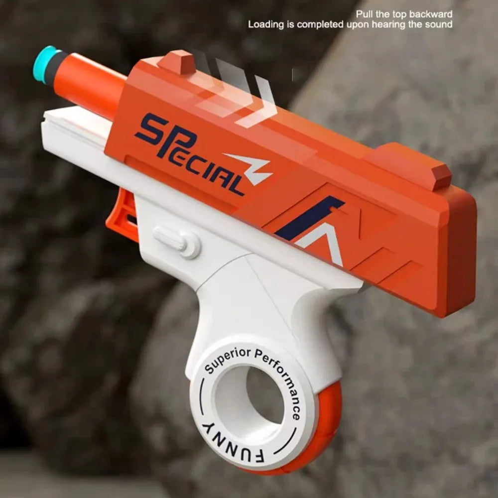 Mini Soft Bullet Toy Gun | Outdoor Sport Shooting Game for Stress Relief close-up view