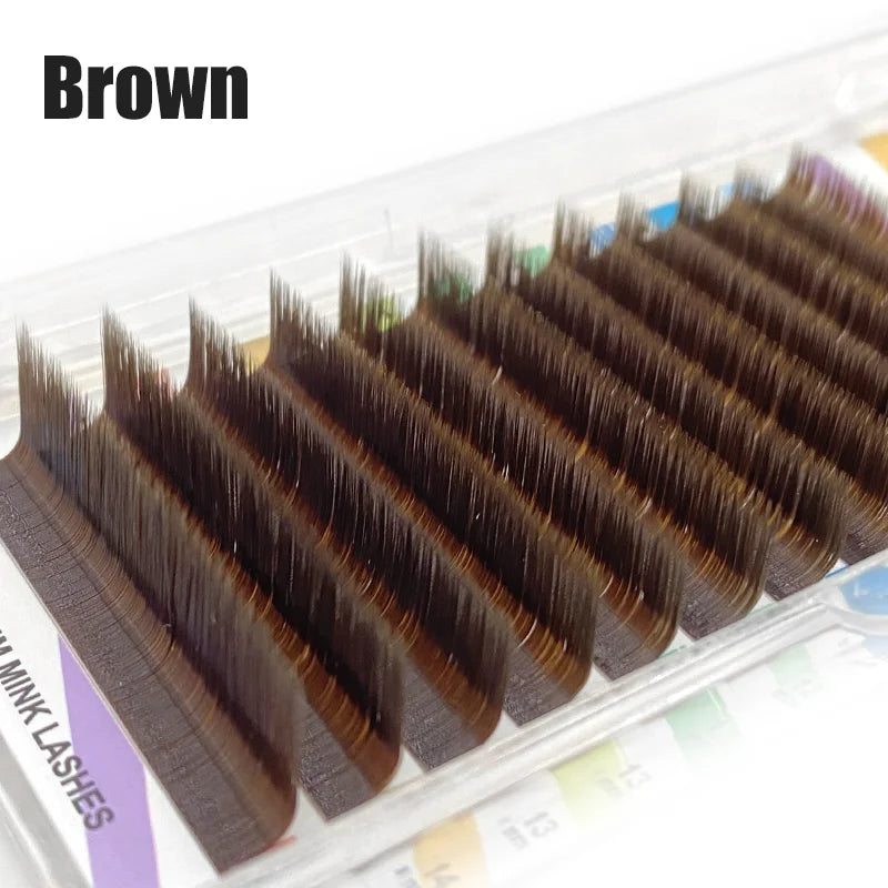 NATUHANA L/LU Curl Auto Fan Colored Lashes | Easy Fan Color Eyelash Extension close-up view