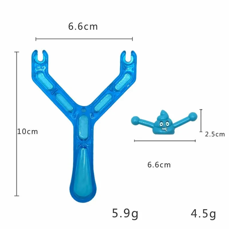 1-5PCS Funny Shooting Slingshot Prank Fake Poop Poo Game Antistress Children's Day additional angle