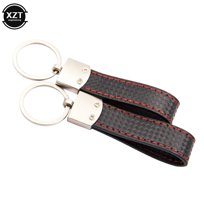 WYMECT Leather Car Keychain | Stylish Key Ring for Audi VW BMW additional angle