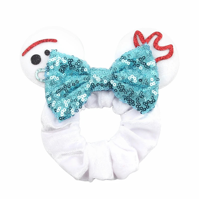 Women Ears Hair Scrunchies Velvet Hairbands For Girls Sequins Bows Headband Women Trip close-up view
