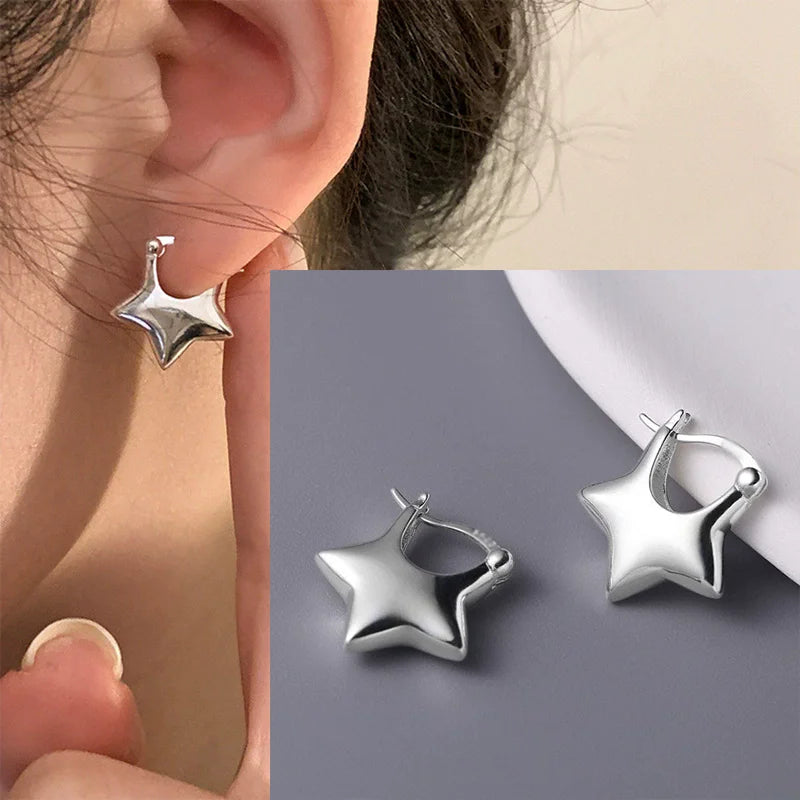 Ventfille 925 Sterling Silver Star Earring for Women Girl Simple Tassels Chain Fashio alternate view