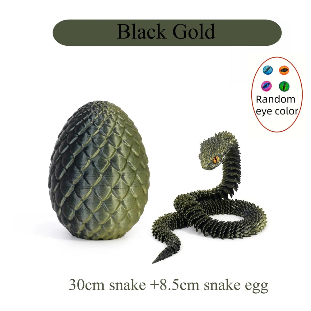 3D Printed Snake with Egg Joint Mobility Simulate Snake Ornament Desktop Home Animal Dec detail view