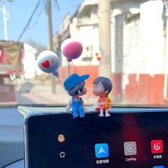 Cute Cartoon Couples Car Ornament Romantic Figurines Gifts alternate view
