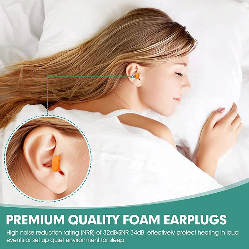 10 Pairs Soft Foam Ear Plugs for Sleeping Travel Noise Reduction | Tapered Comfort Ea alternate view