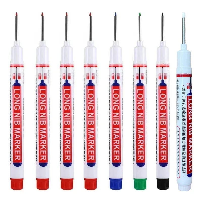 20mm Deep Hole Long Nib Markers Set | Multi-Purpose Perforating Pen for Metal, Wood, a close-up view