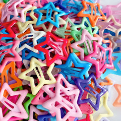 10pcs Colorful Star BB Hair Clips Girls Y2K Cute Star Barrettes Women Simple Metal Snap detail view