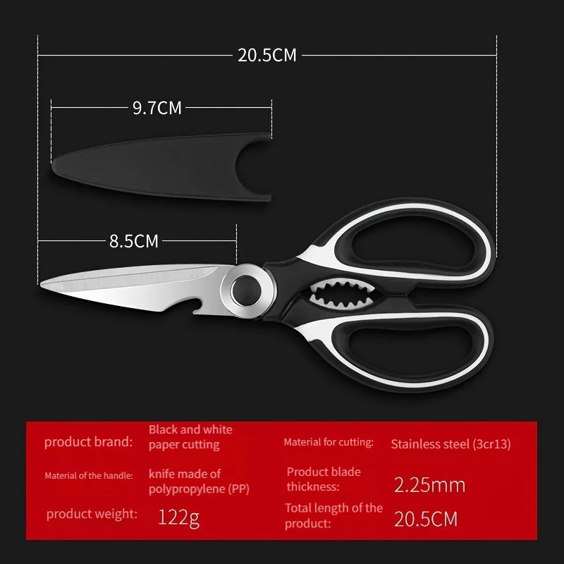 Stainless Steel Kitchen Scissors | Heavy Duty Multipurpose Shears additional angle