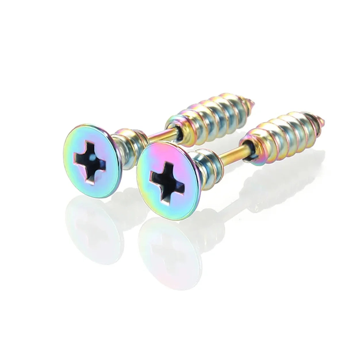 2pcs Fashion Punk 316L Stainless Steel Nail Screw Stud Earring for Women Men,Cartilag lifestyle view