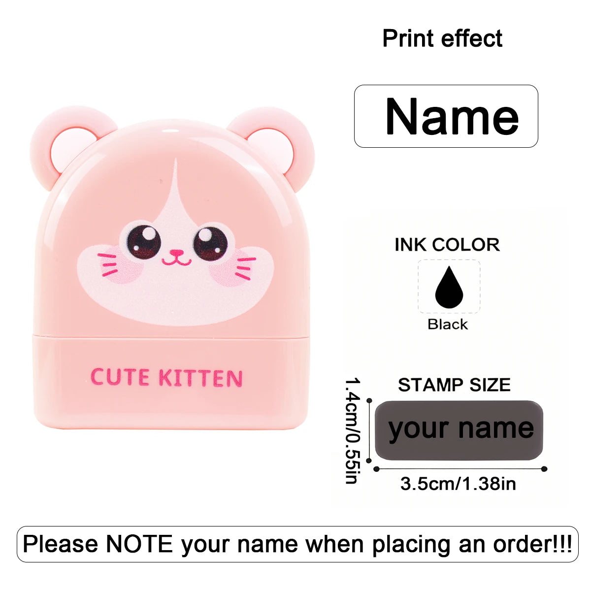 Personalized Animal Name Stamp | Custom Waterproof Clothing Label for Kids close-up view