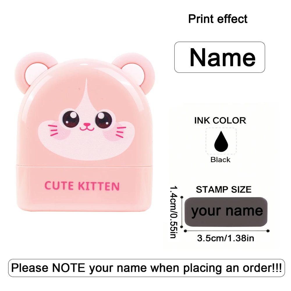 Personalized Animal Name Stamp | Custom Waterproof Clothing Label for Kids close-up view