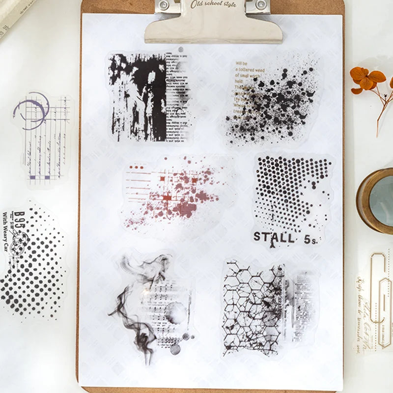 Mr. Paper 100pcs/bag Stacked Pattern Series Notebook Materials Base Large Quantity St lifestyle view