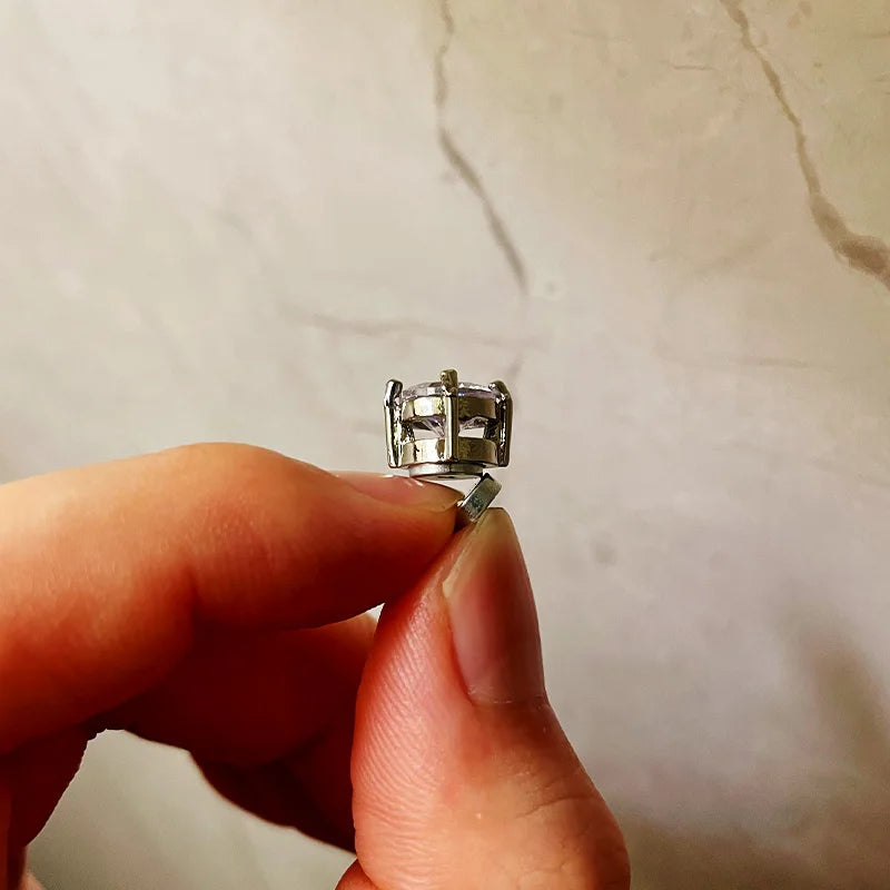 Magnetic Stud Earrings for Men and Women | Non Pierced Crystal Clip On Earrings lifestyle view