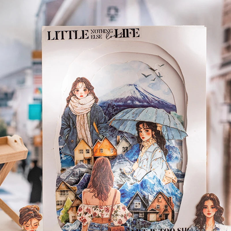 Mr Paper 60pcs Urban Vintage Character Stickers DIY Handbook Collage Calendar Diary N lifestyle view