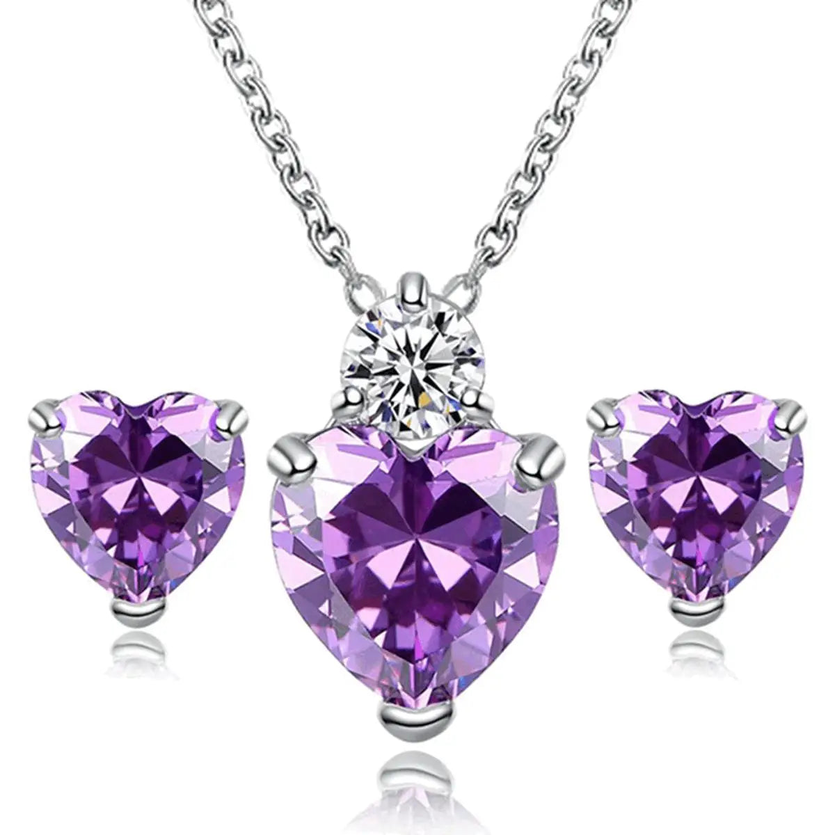 Fashion Silver Color Necklace Earrings Cubic Zirconia Jewelry Sets Elegant Crystal Zi lifestyle view