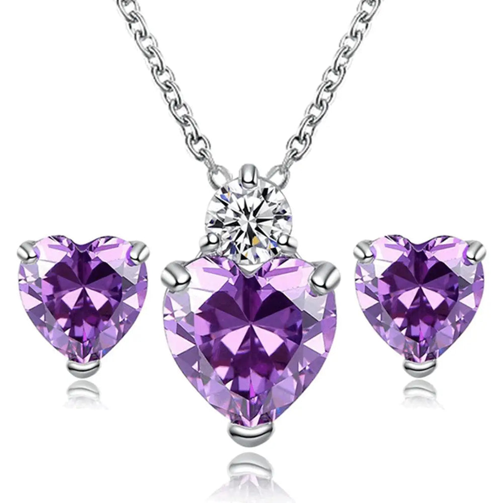 Fashion Silver Color Necklace Earrings Cubic Zirconia Jewelry Sets Elegant Crystal Zi lifestyle view
