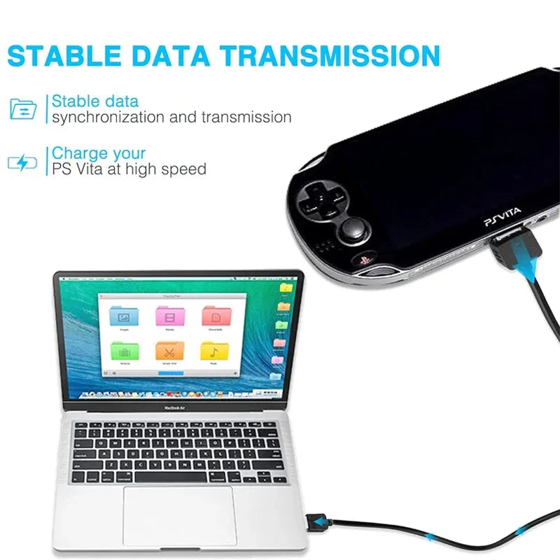 USB Data and Power Charger Cable for PS Vita 1000 | 1.2M Long Cord lifestyle view
