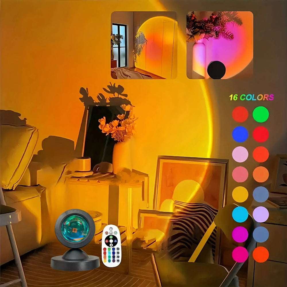 Sunset Projection Night Light with Remote | 16 Color RGB LED Mood Lamp lifestyle view
