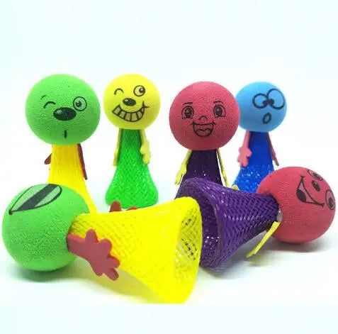 10Pcs Plastic Doll Funny Toys Random Multicolor Campus rewards Creative Gift Jump Bounce detail view