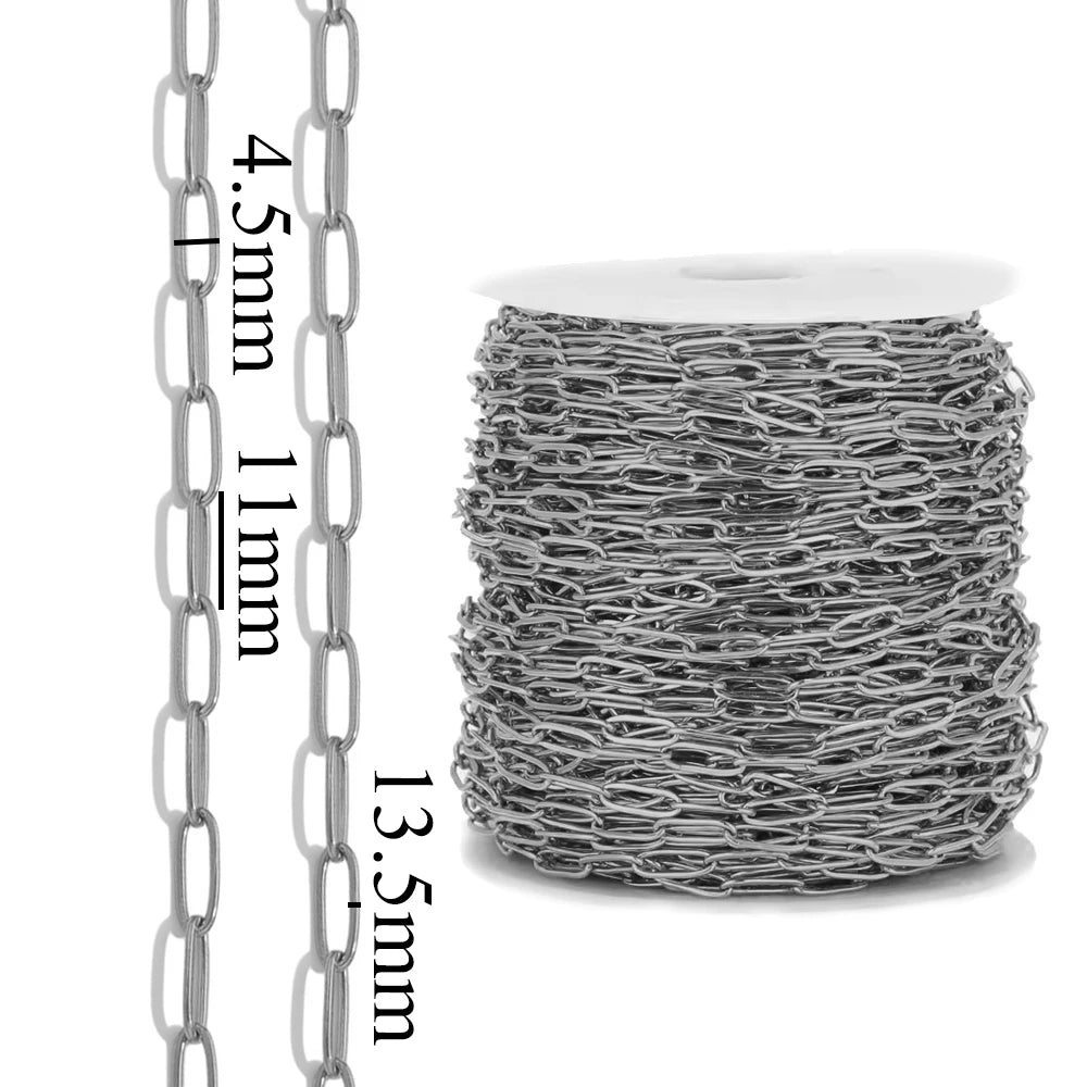 1 Meter Stainless Steel Chain Gold Silver DIY Jewelry Making Chain Necklace Bracele additional angle