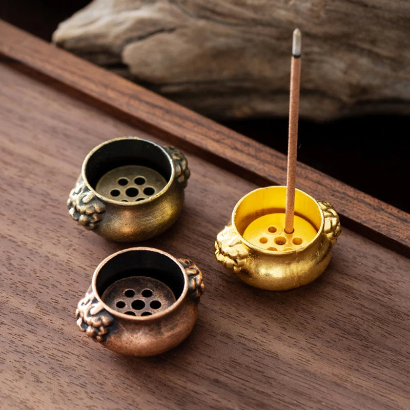 Dragon Turtle Incense Holder | Brass Alloy Incense Burner with Snail Sculpture close-up view