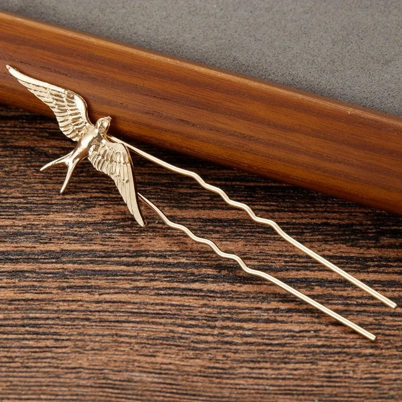 Bird Hair Pins Women Leaves Hairpins Metal Barrette Clip Wedding Bridal Hair Jewelry Accessories Wedding Hairstyle Design Tools