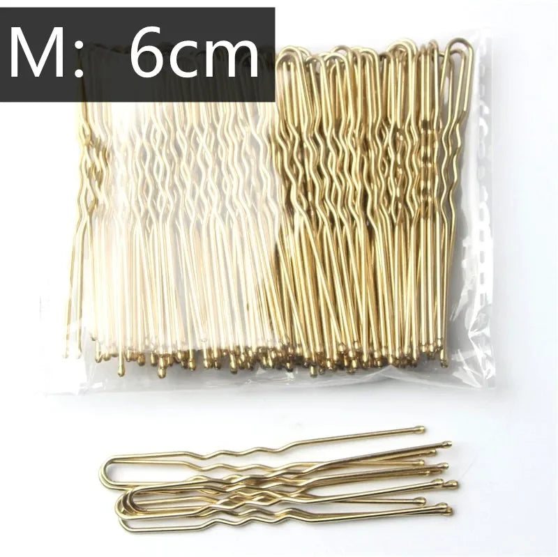 5/6/7cm Alloy Bobby Pins Barrettes U Shaped Metal Hair Pins Waved Hair Clips Bridal H lifestyle view