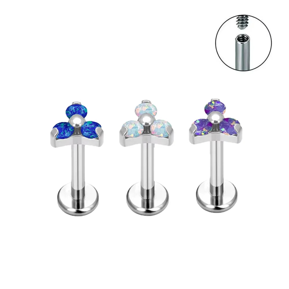 ASTM F136 Titanium Nose Piercing Petal Earrings For Women Labret Lip Rings Goth Ear Tr close-up view
