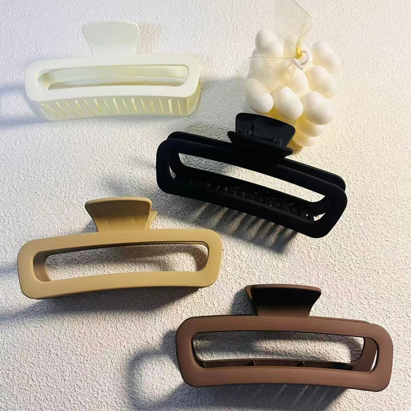 1/2/3pcs Temperament Frosted Large Rectangular Hair Clip for Women Elegant Shark Clip alternate view