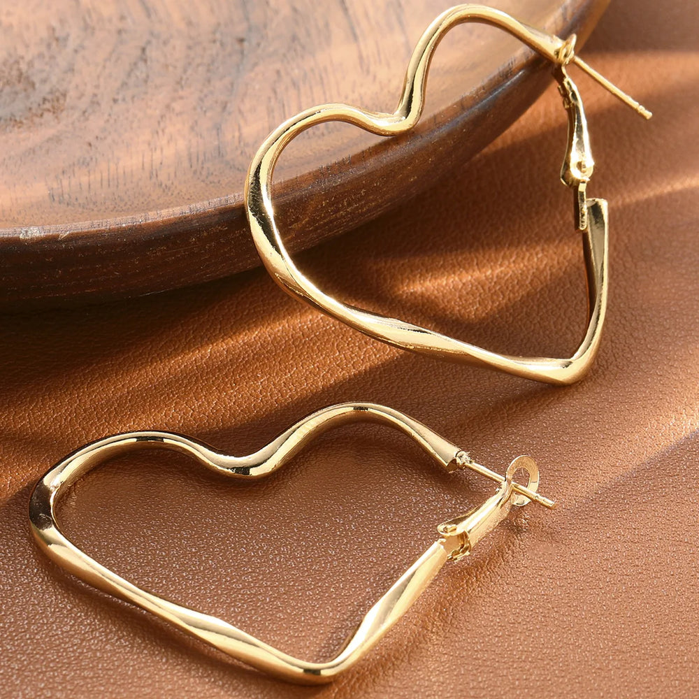 Trendy Hollow Heart Earring Cuff | Fashion Hoop Earrings for Women alternate view