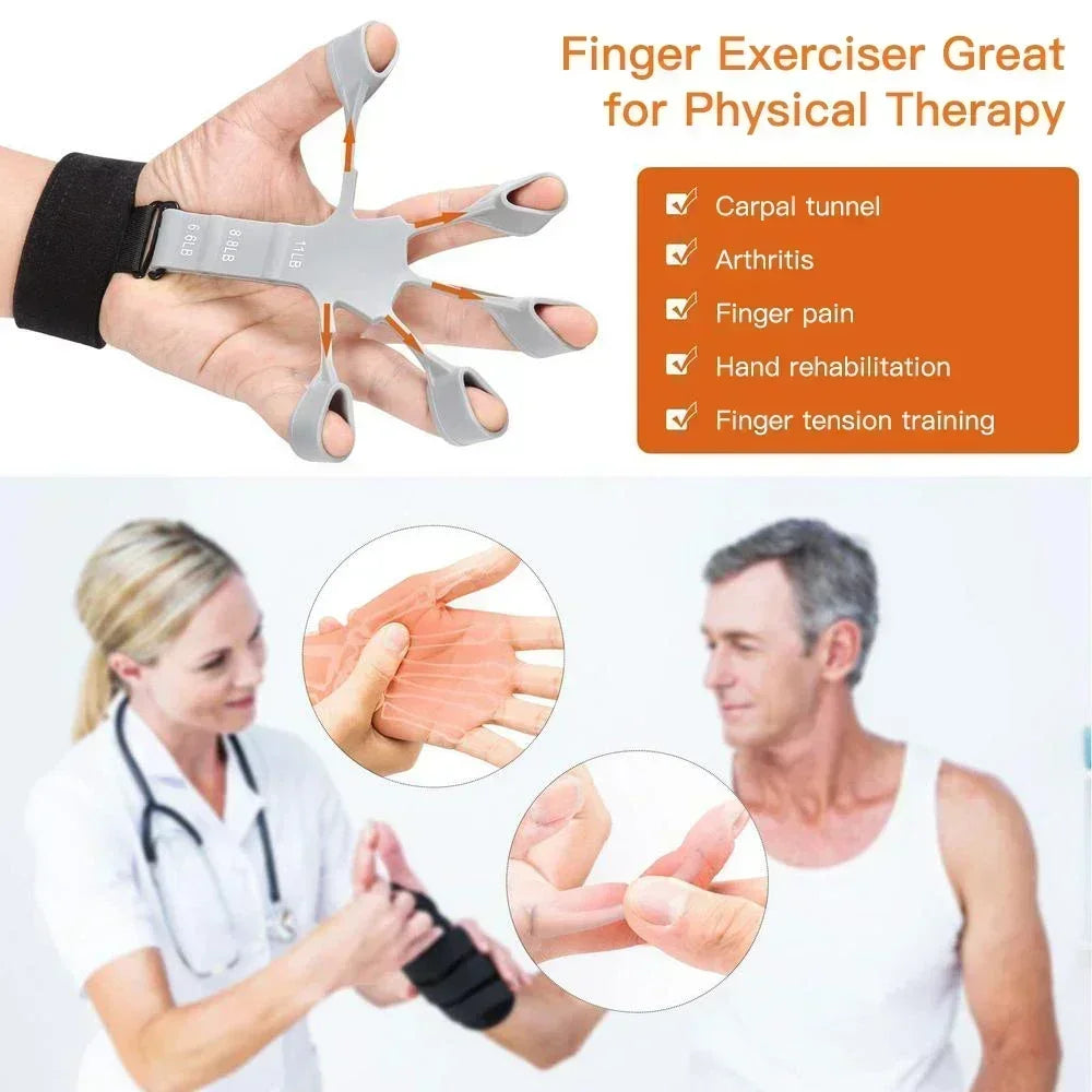 6 Level Finger Strengthener | Silicone Hand Grip Trainer for Guitar and Sports additional angle