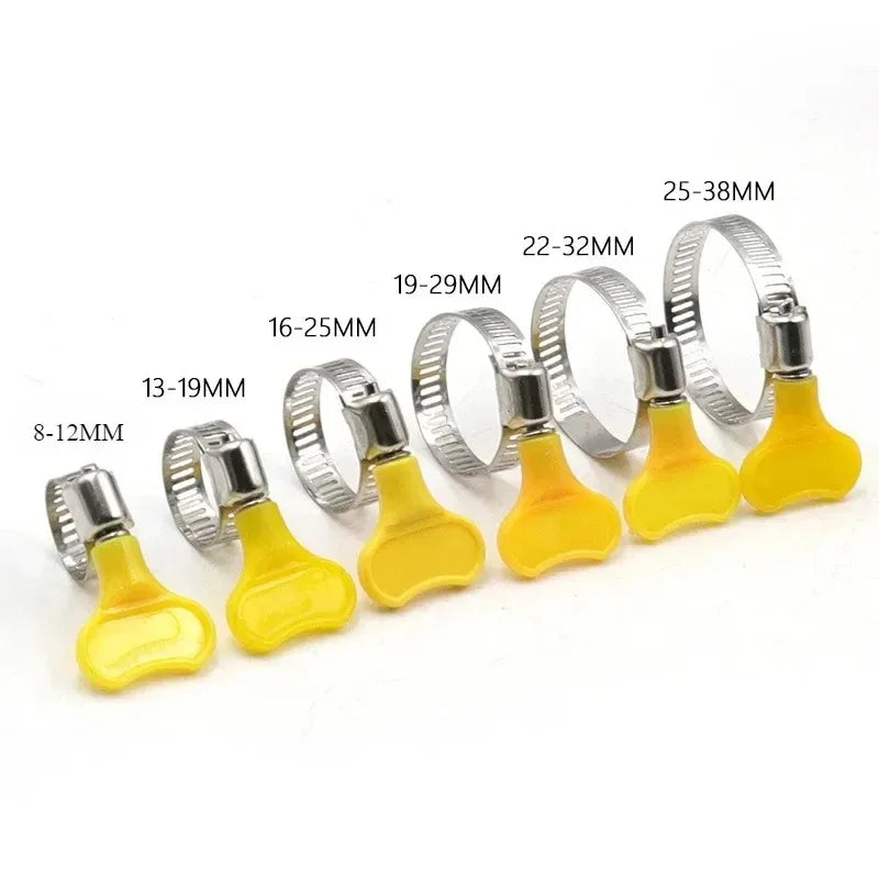 Adjustable Worm Drive Hose Clamps Set | 5-Pack Stainless Steel Pipe Clips additional angle