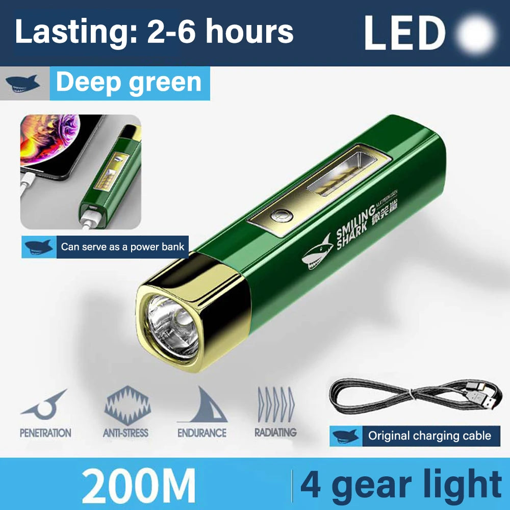 USB Rechargeable Mini LED Flashlight 2 in 1 Power Bank | 450 Lumen Super Bright Torch alternate view