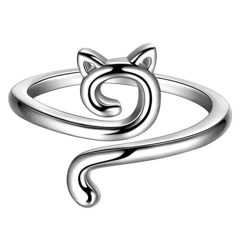 Adjustable Crochet Tension Cute Cat Ring, Beginner Knitting Crochet Hook Ring, Yarn G alternate view