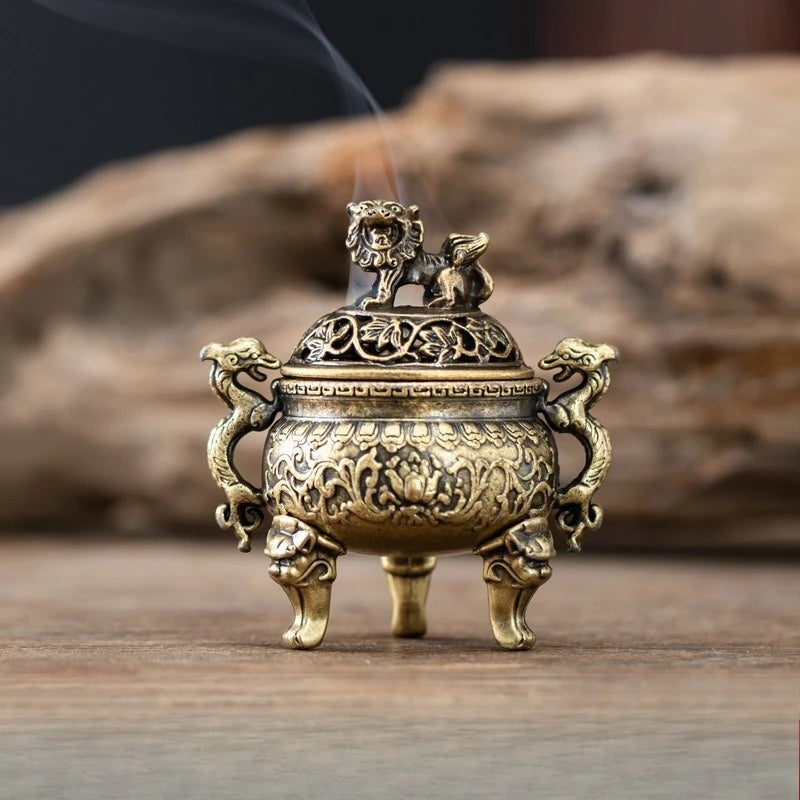 Magpie Lotus Incense Burner | Metal Incense Holder with Handle for Yoga Meditation lifestyle view