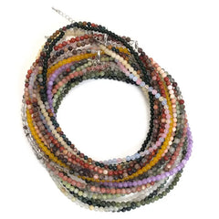 2025 Natural Stone Crystal Choker Necklace | 4mm Bohemian Adjustable Choker close-up view