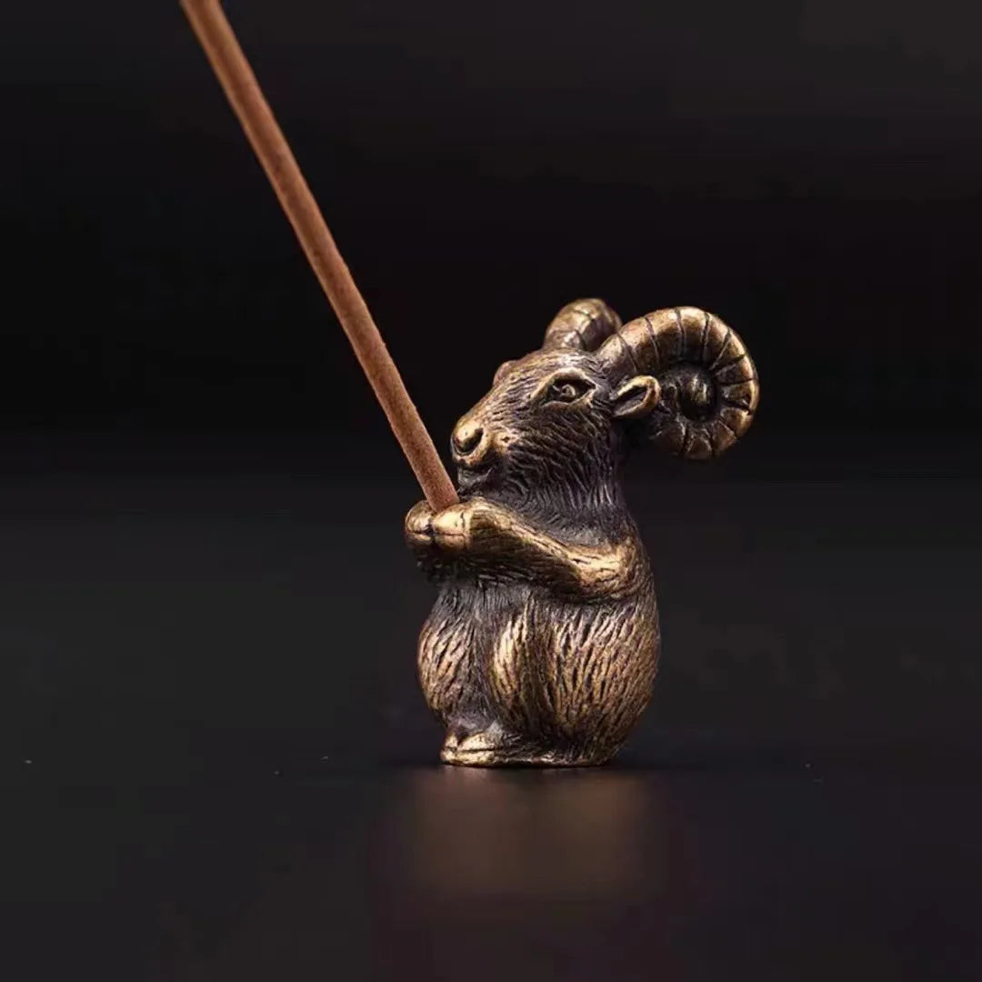 Mini Metal Incense Stick Holder | Chinese Zodiac Animal Incense Burner additional angle