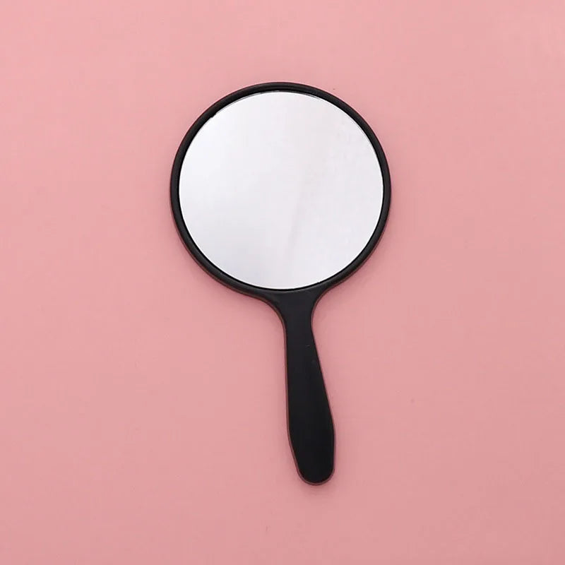 Handheld Portable Round Makeup Mirror | Compact Vanity Mirror for Travel close-up view